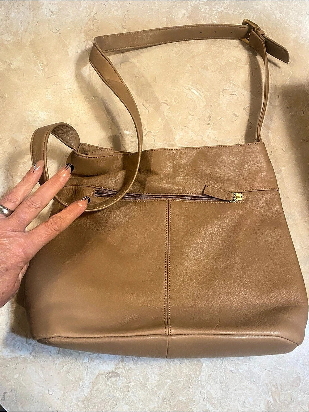 Stone Mountain Leather Shoulder Bag in Brown